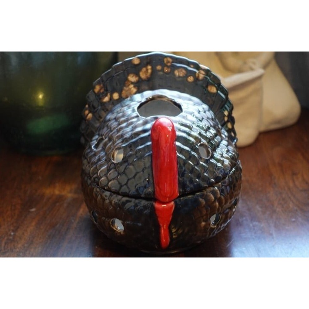 Ceramic Turkey Candle‎ Warmer Thanksgiving Decor Fall Decor Turkey Tealight